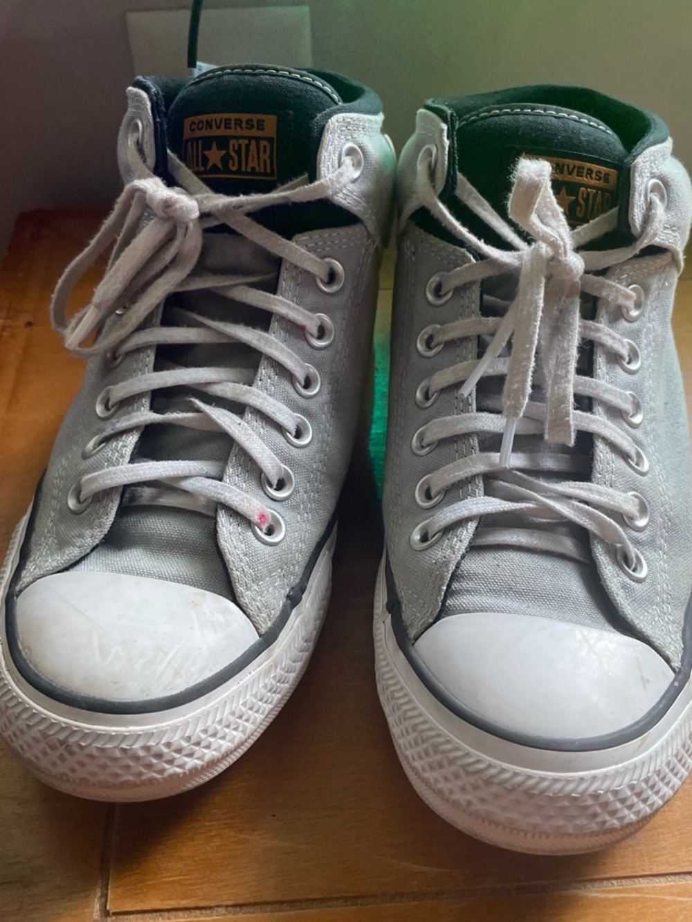 Converse Gray and White High-Top Sneakers
